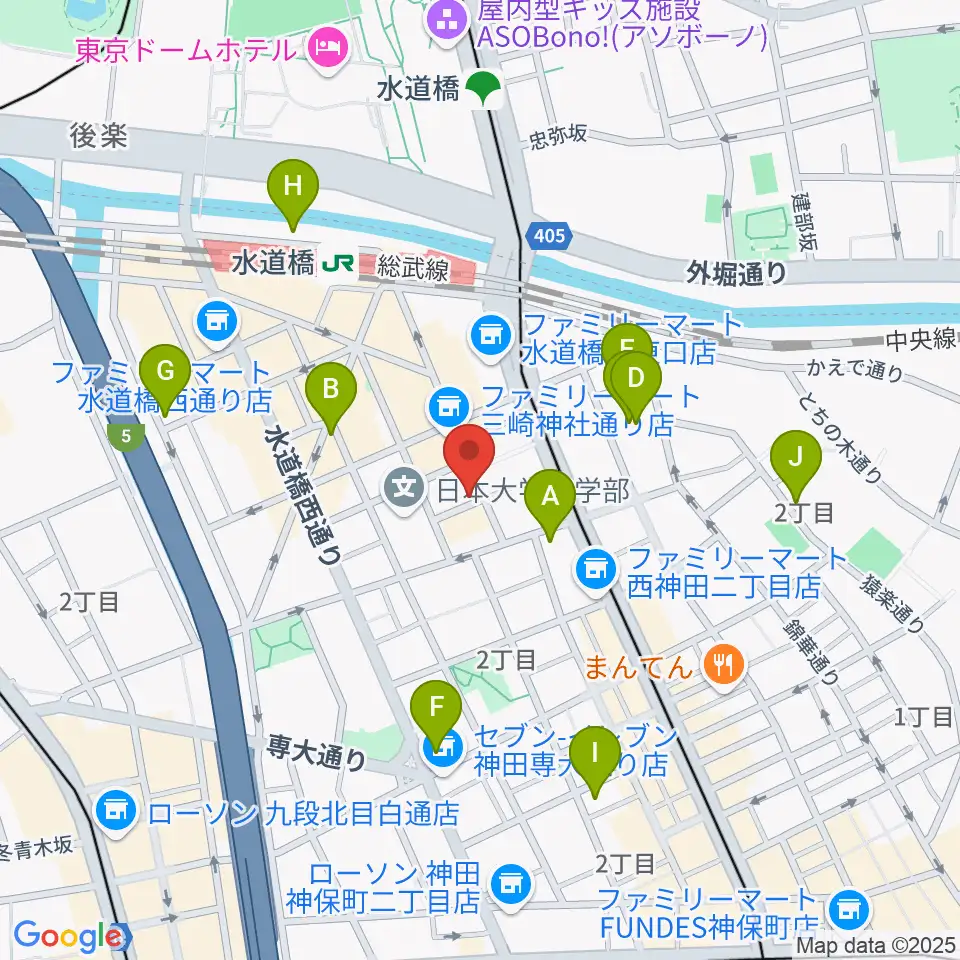 アクアダクトスタジオ周辺のホテル一覧地図