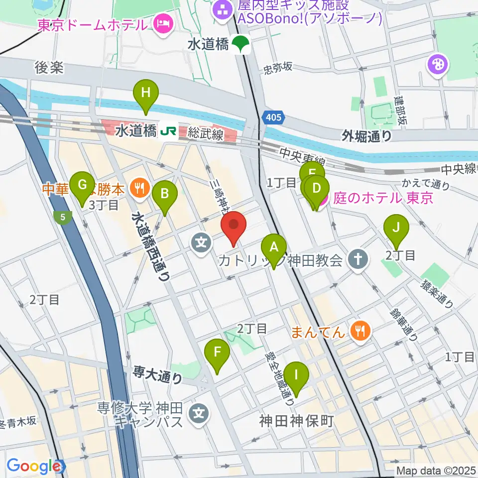 アクアダクトスタジオ周辺のホテル一覧地図