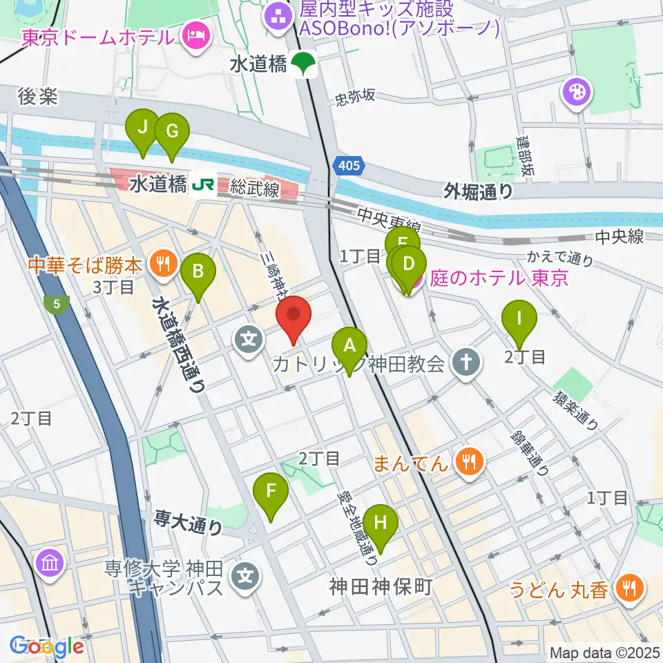 アクアダクトスタジオ周辺のホテル一覧地図
