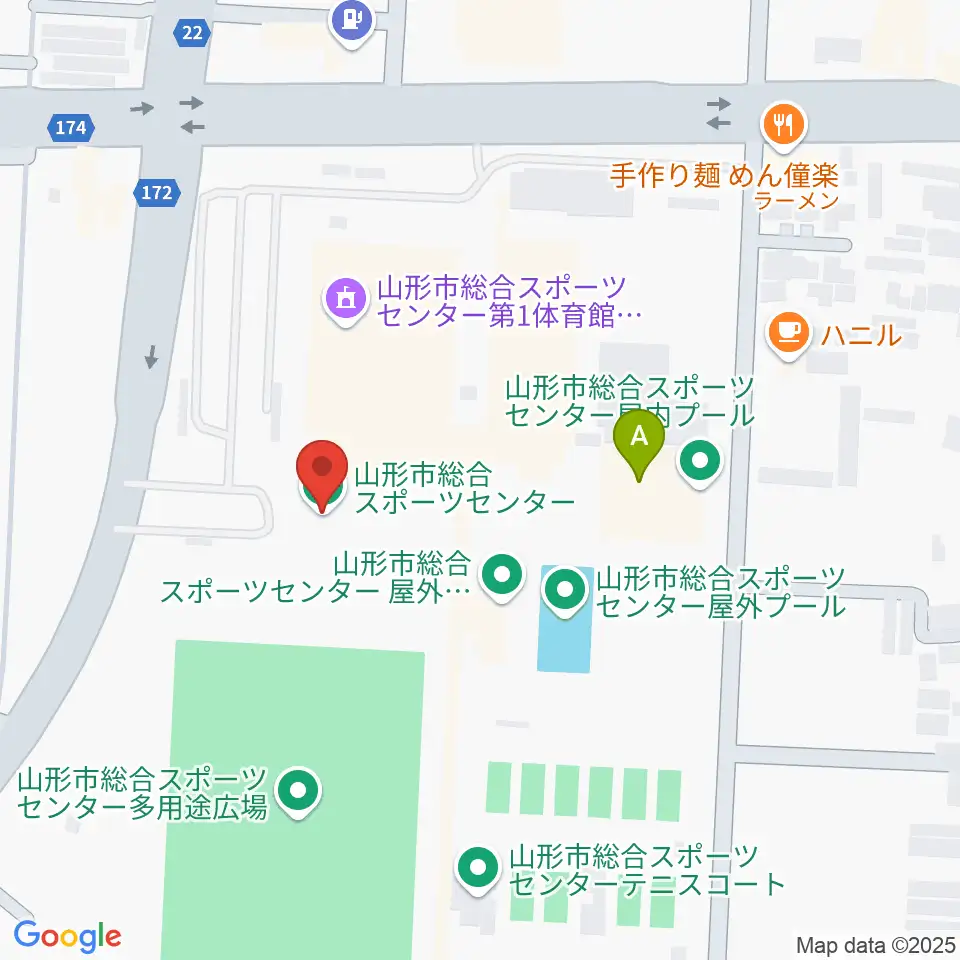 山形市総合スポーツセンター周辺のホテル一覧地図
