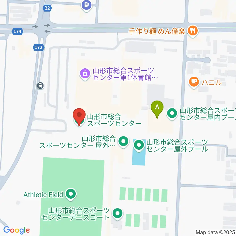 山形市総合スポーツセンター周辺のホテル一覧地図