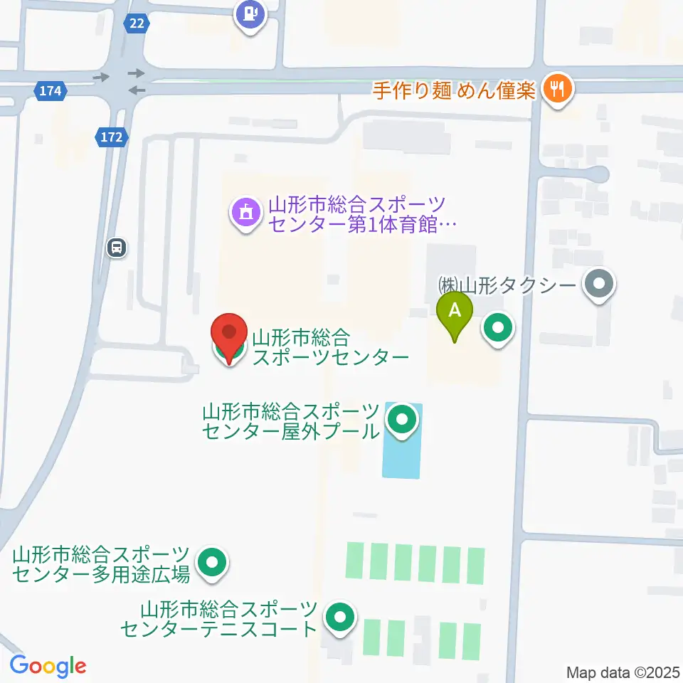 山形市総合スポーツセンター周辺のホテル一覧地図