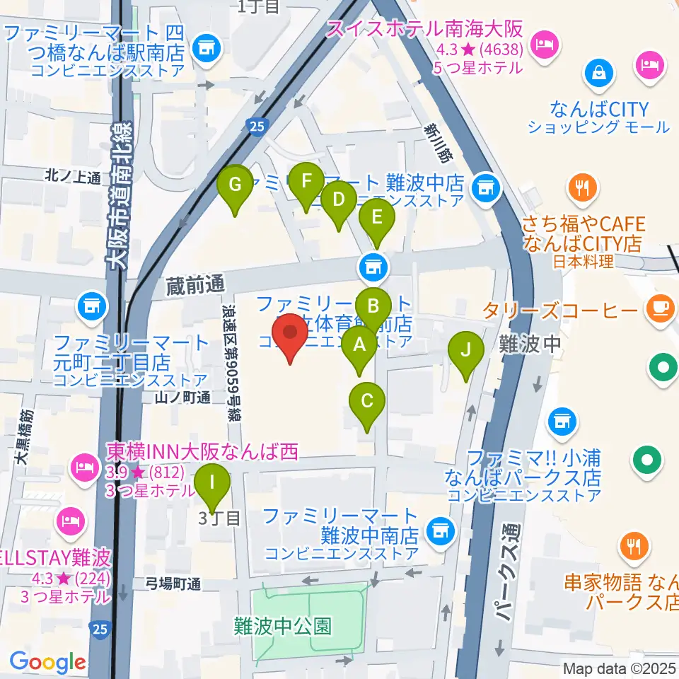 エディオンアリーナ大阪周辺のホテル一覧地図