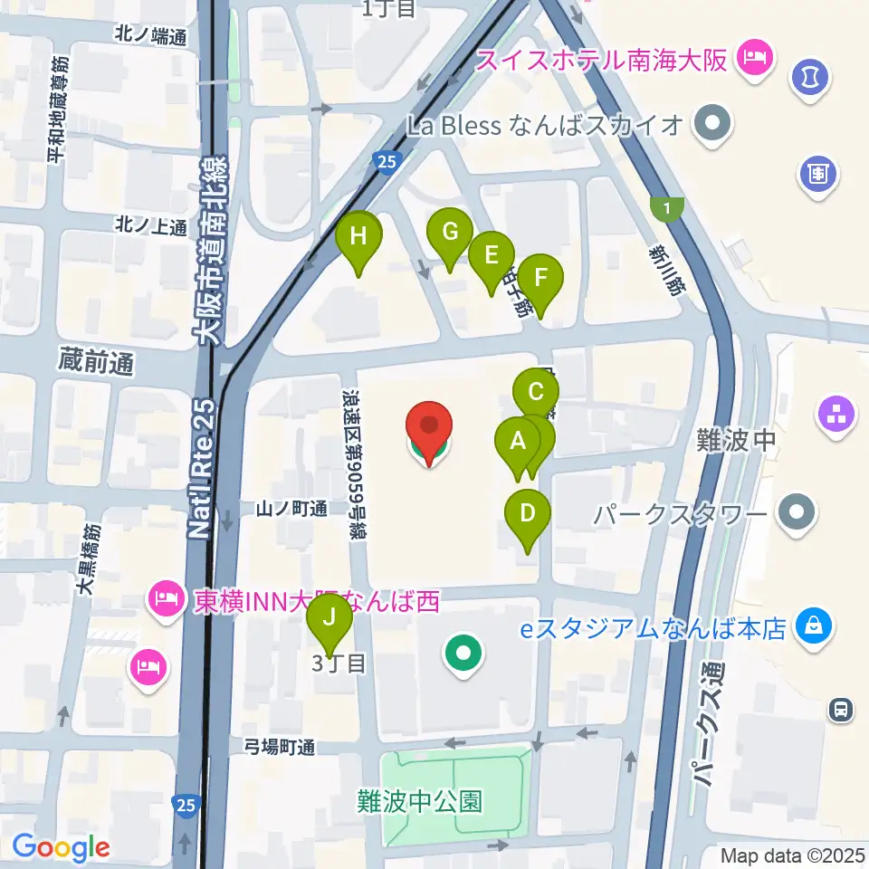 エディオンアリーナ大阪周辺のホテル一覧地図