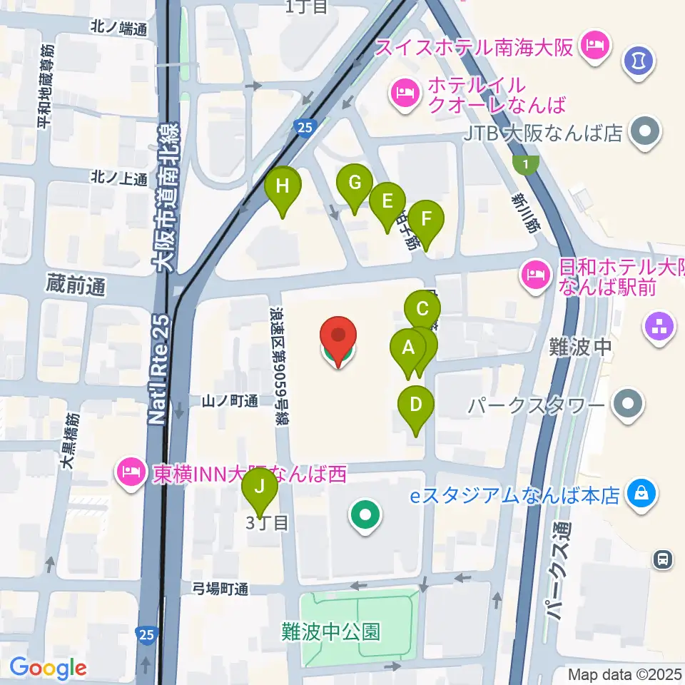エディオンアリーナ大阪周辺のホテル一覧地図