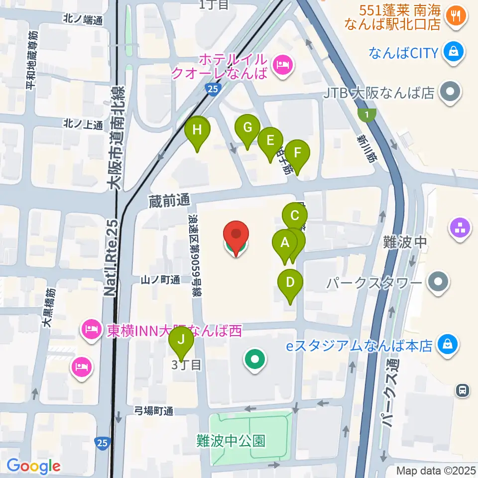 エディオンアリーナ大阪周辺のホテル一覧地図