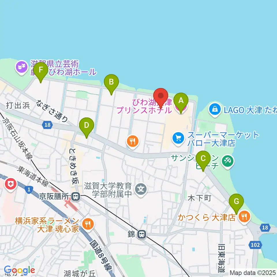 ウカルちゃんアリーナ周辺のホテル一覧地図