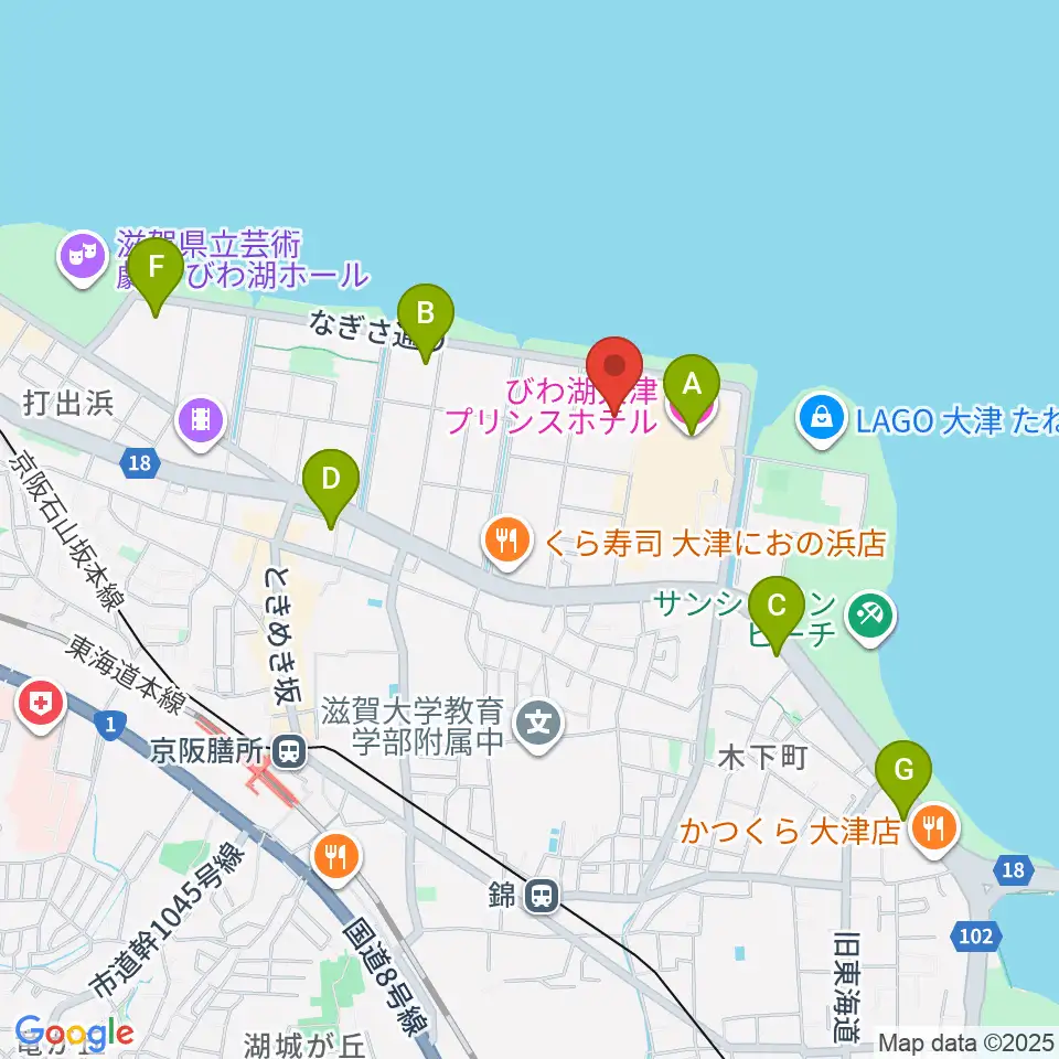 ウカルちゃんアリーナ周辺のホテル一覧地図