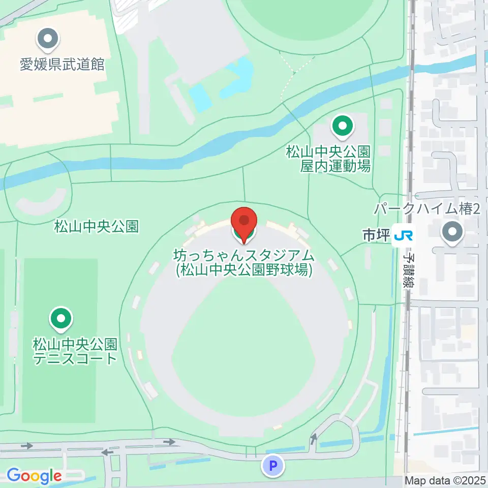 坊っちゃんスタジアム周辺のホテル一覧地図