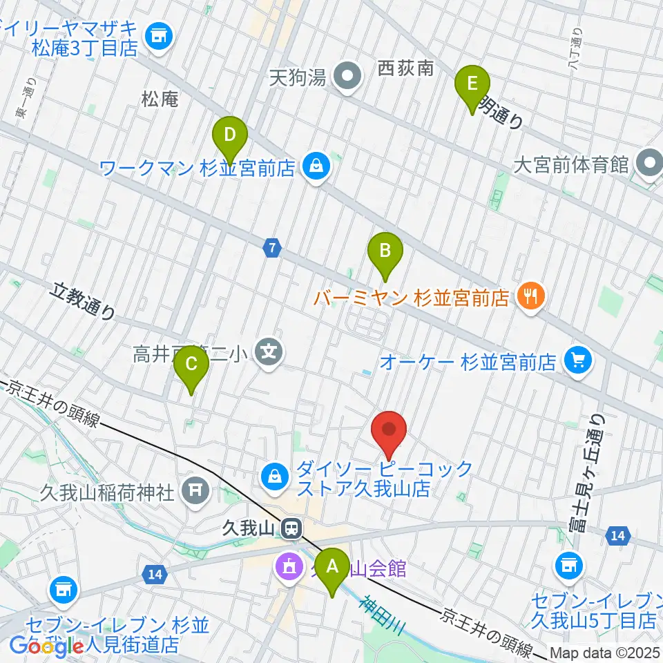 A-durバイオリン・チェロ教室周辺のホテル一覧地図