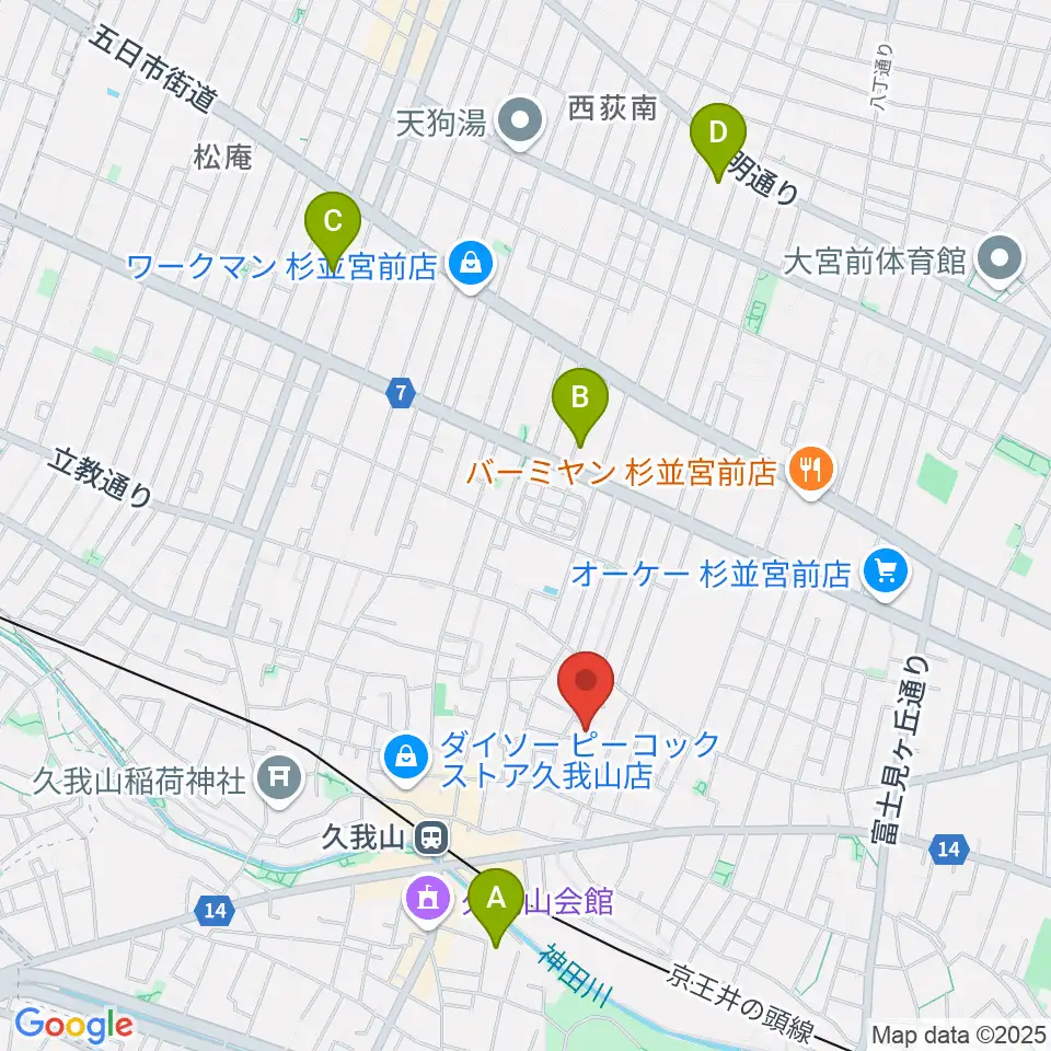 A-durバイオリン・チェロ教室周辺のホテル一覧地図