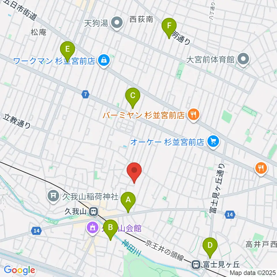 A-durバイオリン・チェロ教室周辺のホテル一覧地図