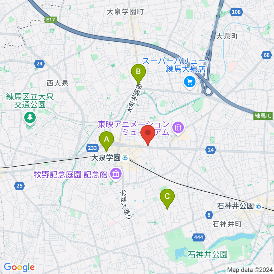 大泉学園 in F（インエフ）周辺のホテル一覧地図