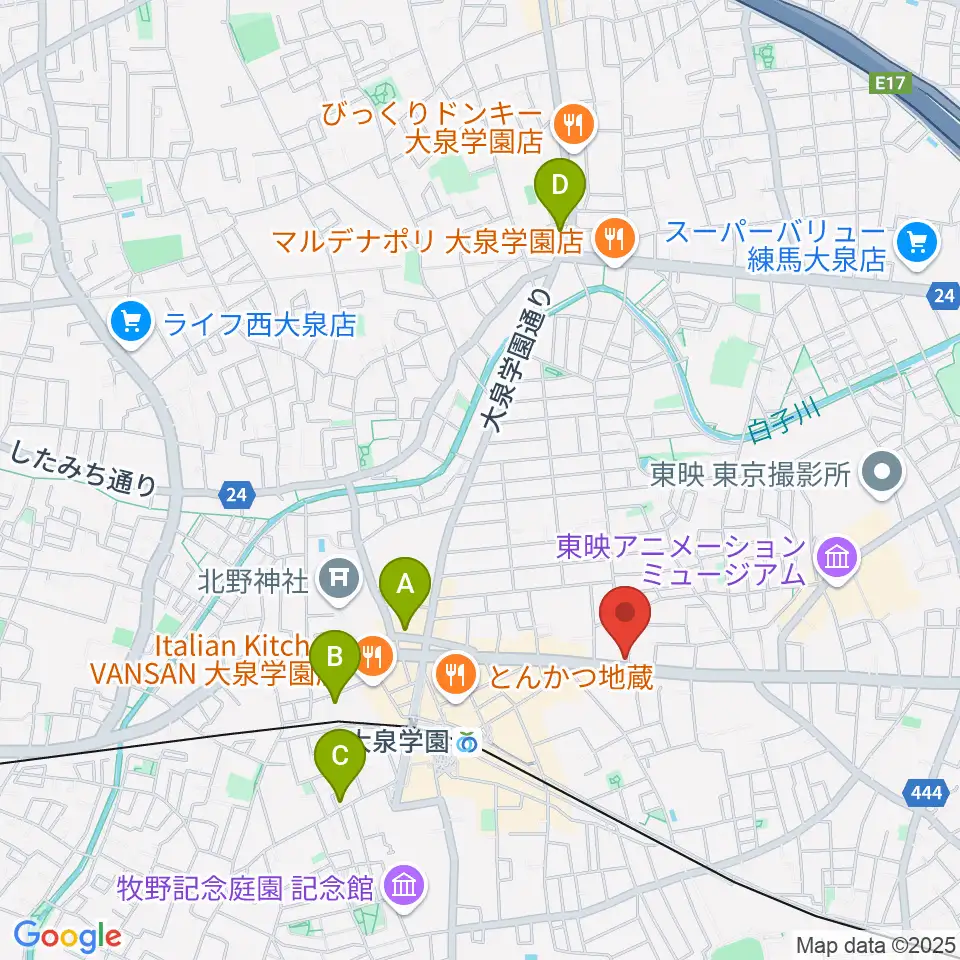 大泉学園 in F(インエフ)周辺のホテル一覧地図