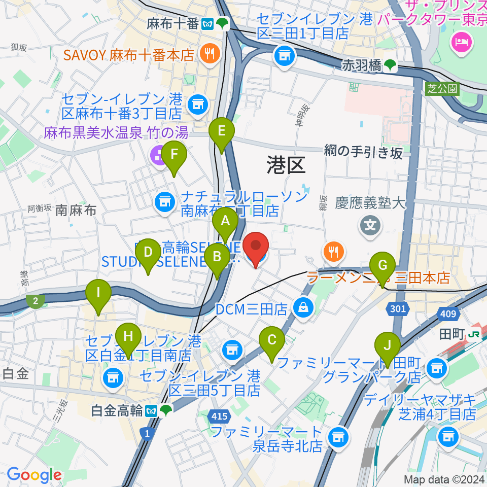 白金高輪セレネb2周辺のホテル一覧地図