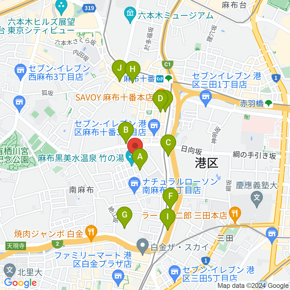 TOKYO麻布ミュージックセンター周辺のホテル一覧地図