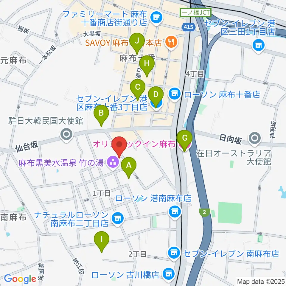 TOKYO麻布ミュージックセンター周辺のホテル一覧地図