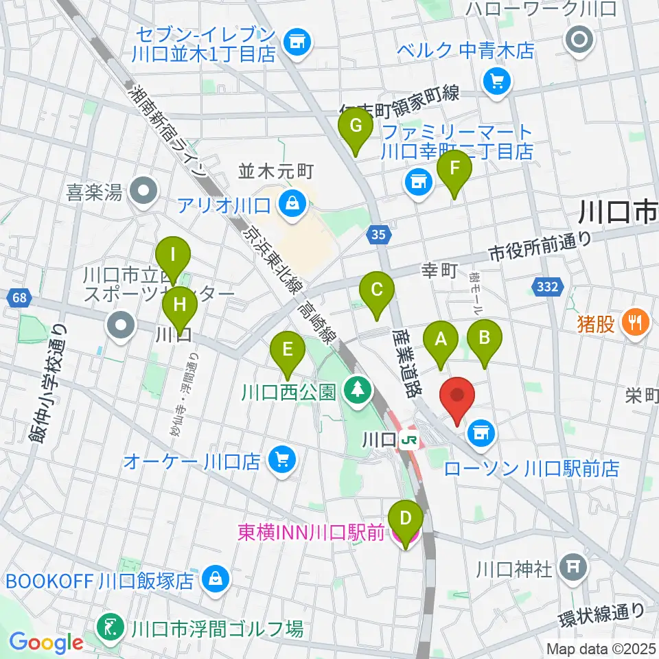 島村楽器 かわぐちキャスティ店周辺のホテル一覧地図