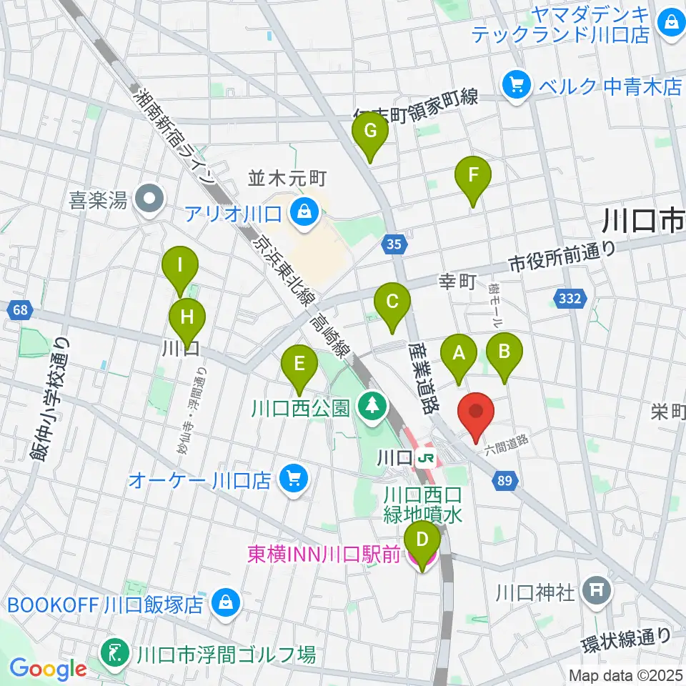 島村楽器 かわぐちキャスティ店周辺のホテル一覧地図