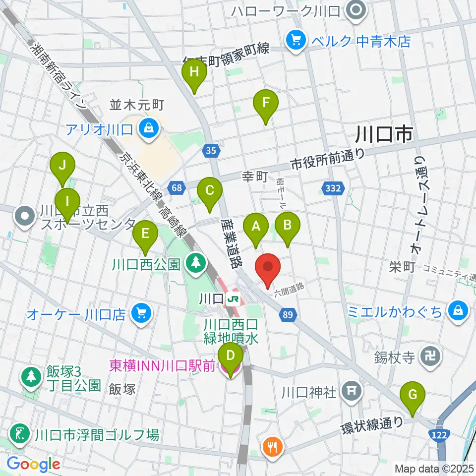 島村楽器 かわぐちキャスティ店周辺のホテル一覧地図