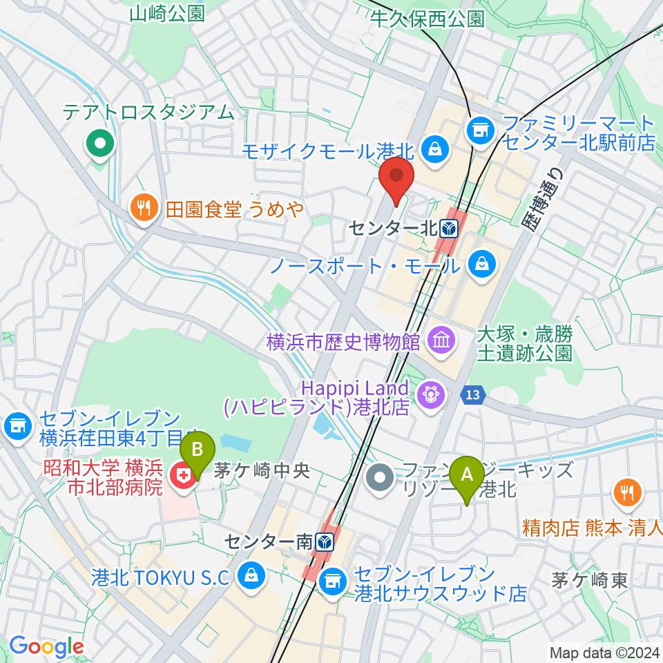 T-Music Yokohama周辺のホテル一覧地図