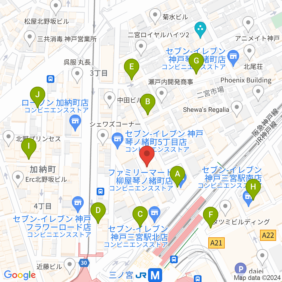 神戸三宮シアター・エートー周辺のホテル一覧地図