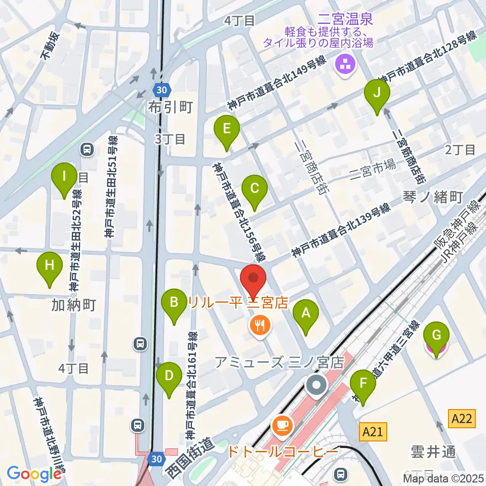 神戸三宮シアター・エートー周辺のホテル一覧地図