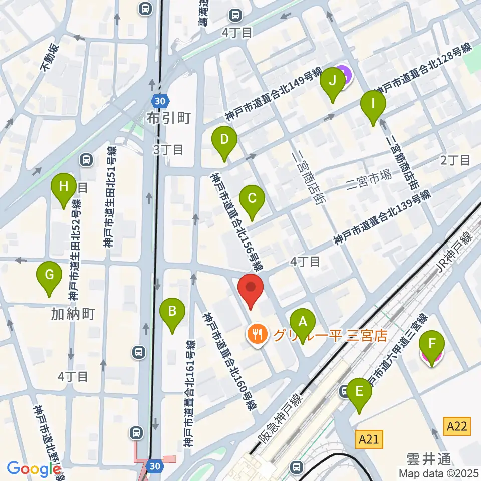 神戸三宮シアター・エートー周辺のホテル一覧地図