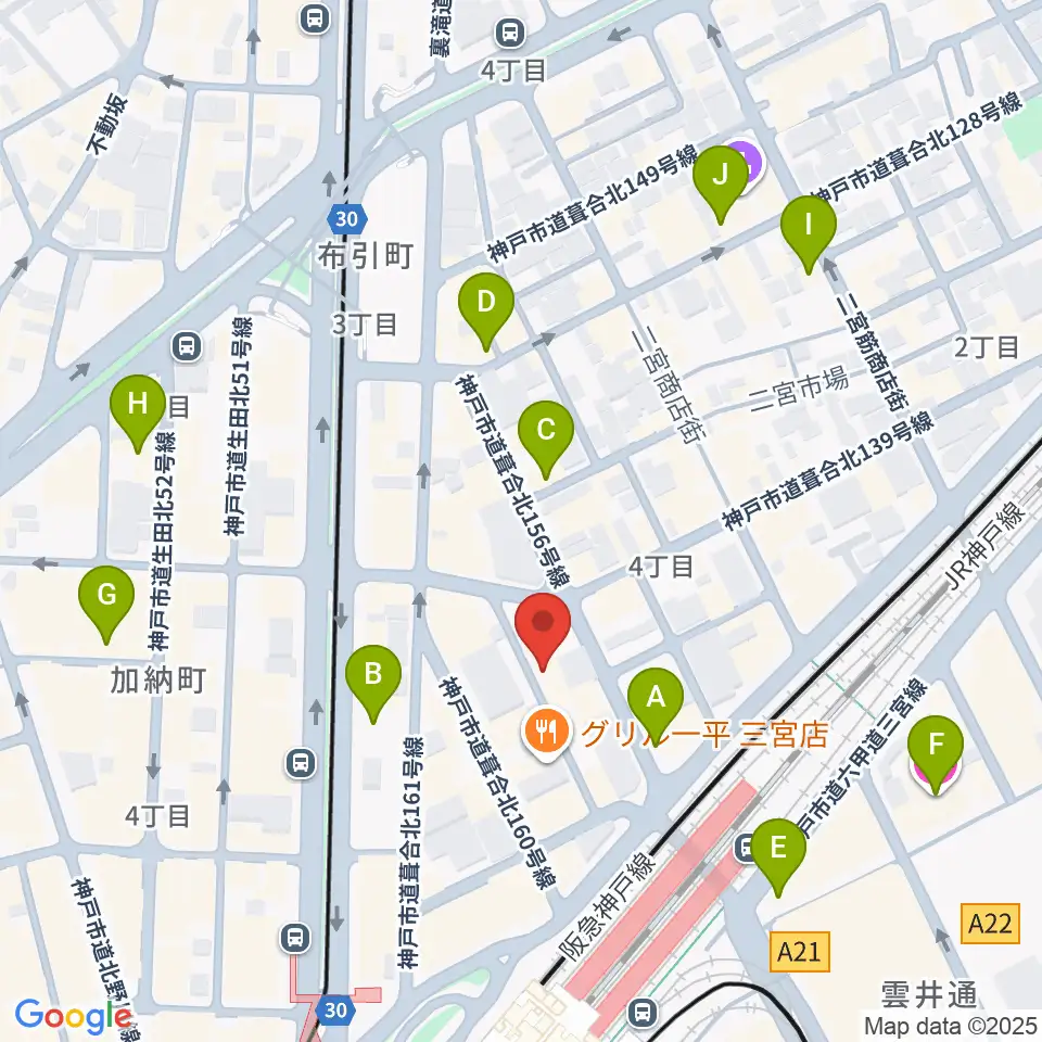神戸三宮シアター・エートー周辺のホテル一覧地図