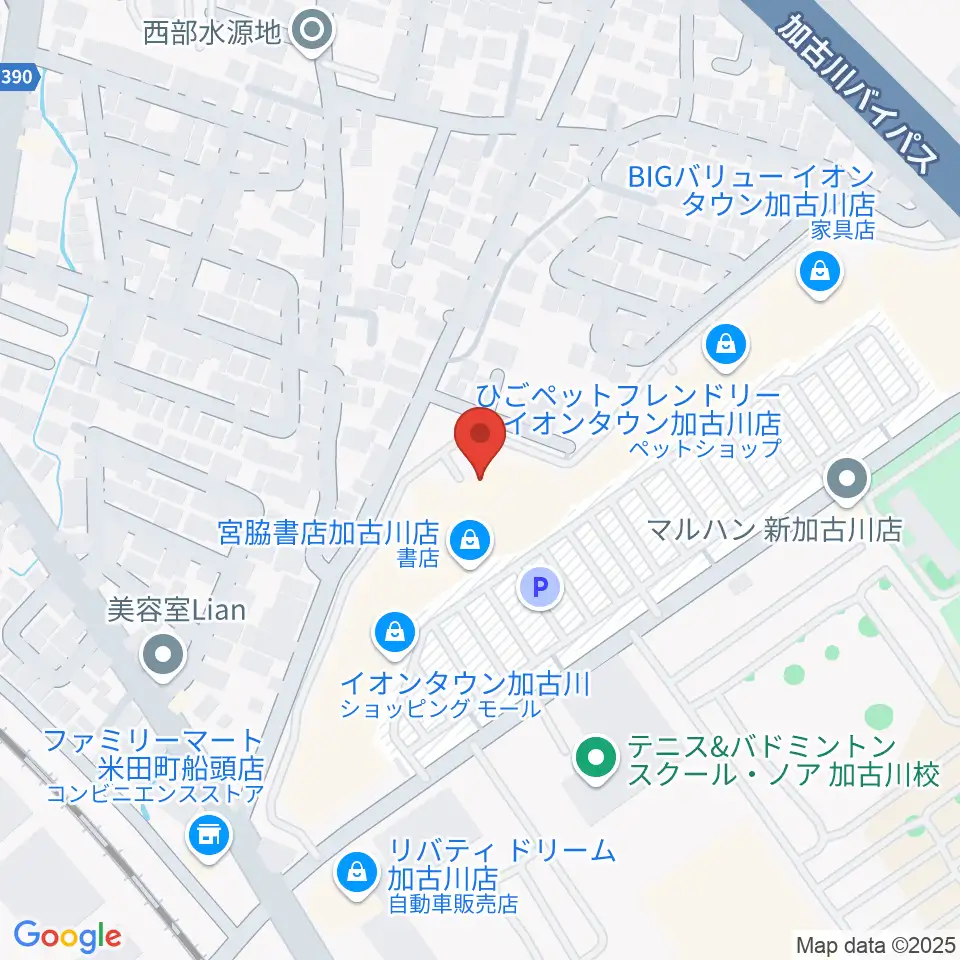 森岡楽器 加古川店ウィンズサテライト周辺のホテル一覧地図