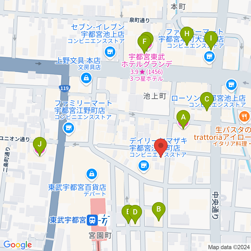 ミヤラジ 宇都宮コミュニティFM周辺のホテル一覧地図