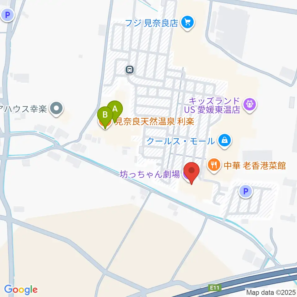 坊っちゃん劇場周辺のホテル一覧地図
