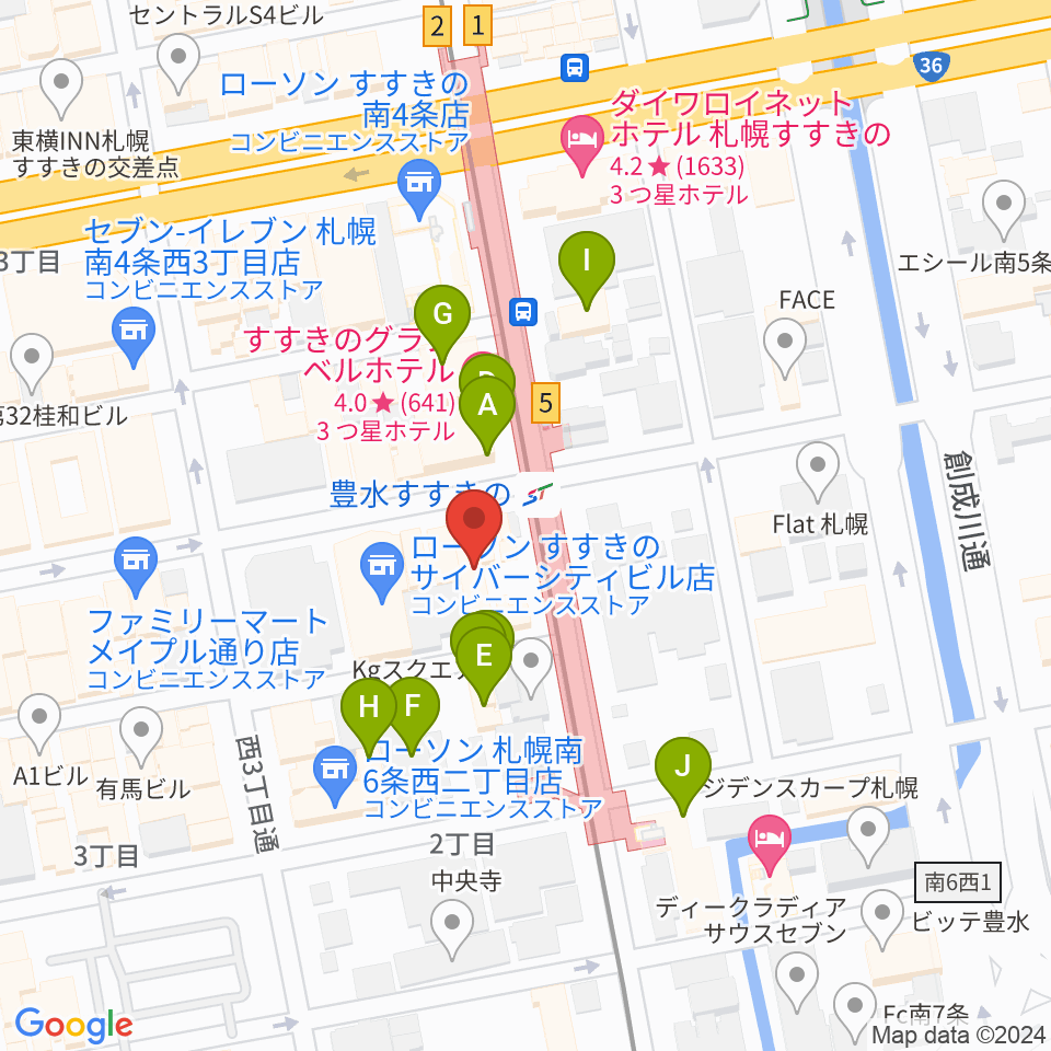 札幌DAY BY DAY周辺のホテル一覧地図