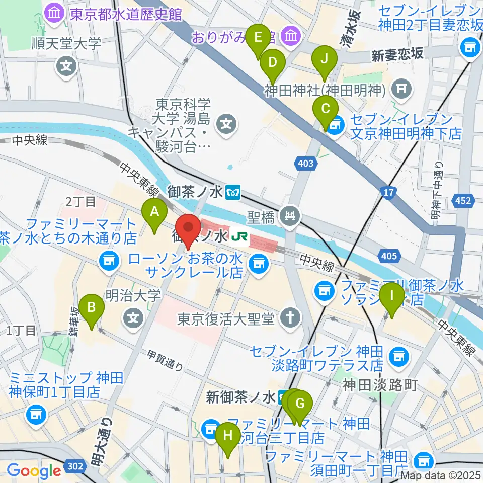 クロサワウインドお茶の水店周辺のホテル一覧地図
