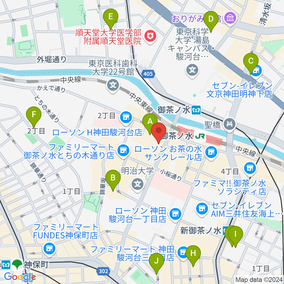 BIGBOSSお茶の水店 別館周辺のホテル一覧地図