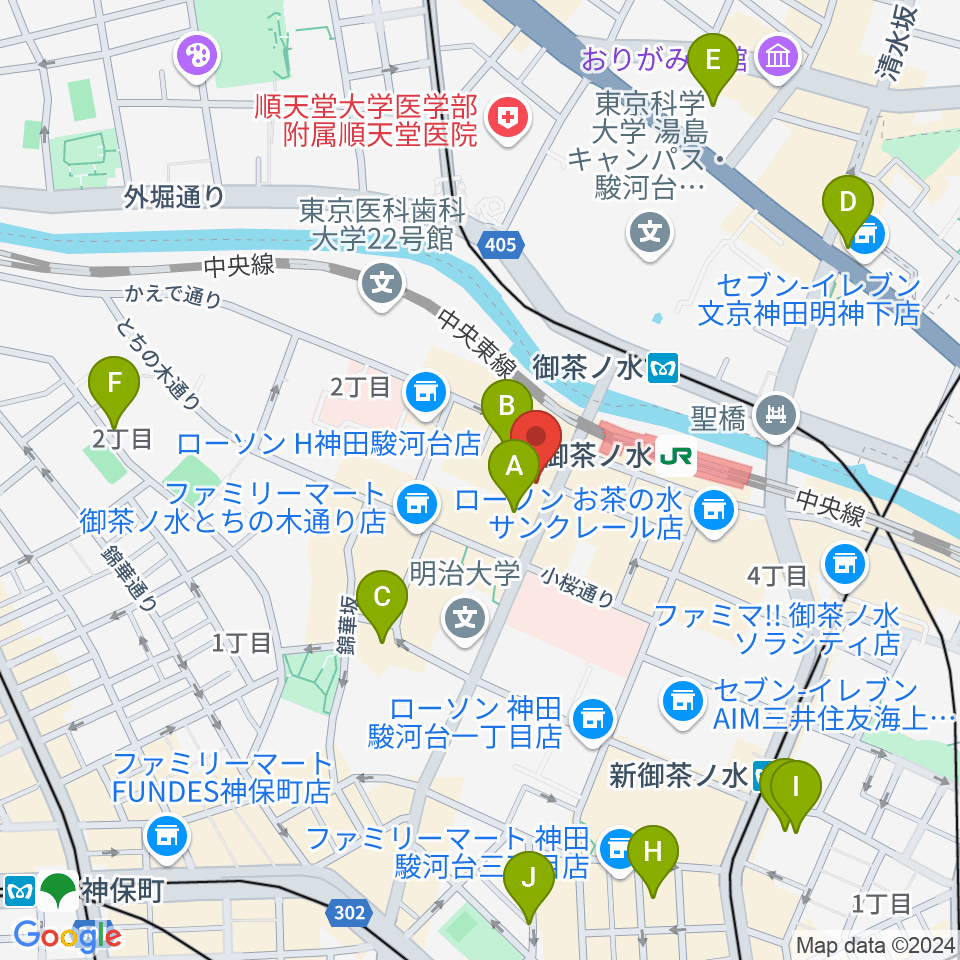 BIGBOSSお茶の水店 別館周辺のホテル一覧地図