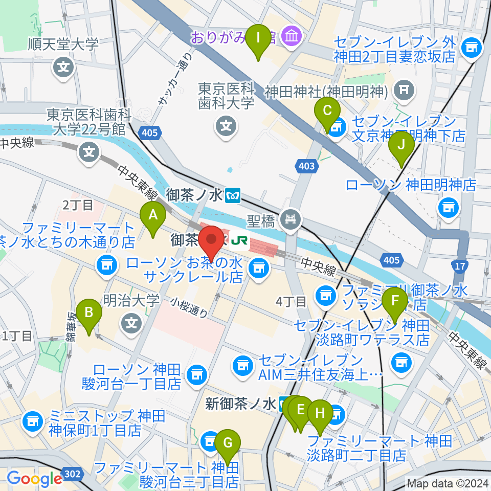 ＡＡＡイワタ楽器周辺のホテル一覧地図