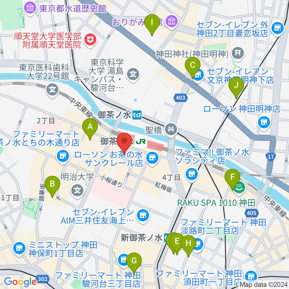 ＡＡＡイワタ楽器周辺のホテル一覧地図