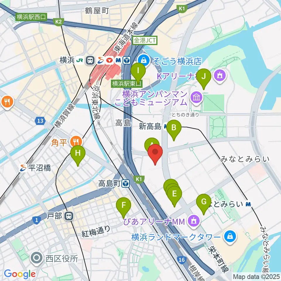 KT Zepp横浜周辺のホテル一覧地図