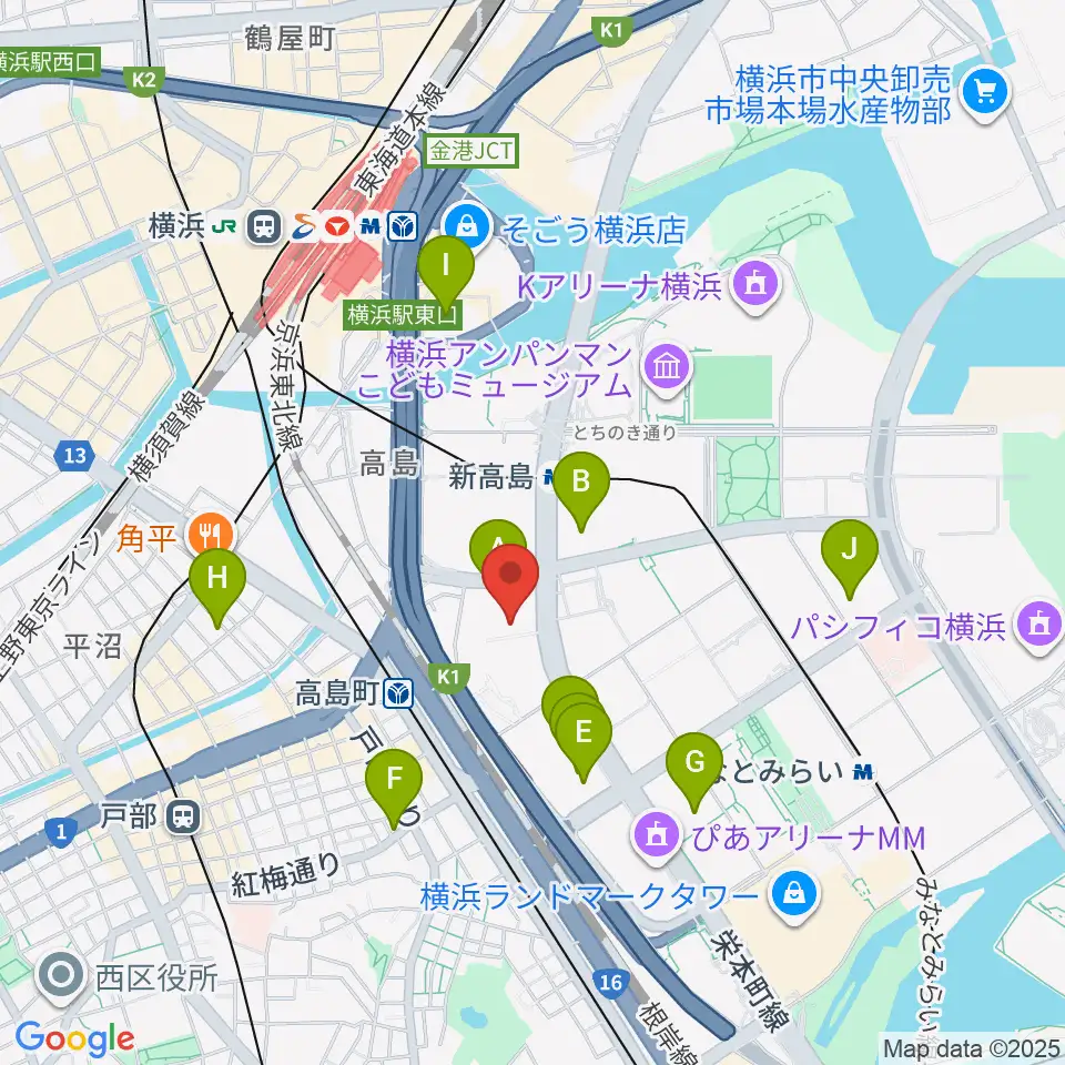KT Zepp横浜周辺のホテル一覧地図