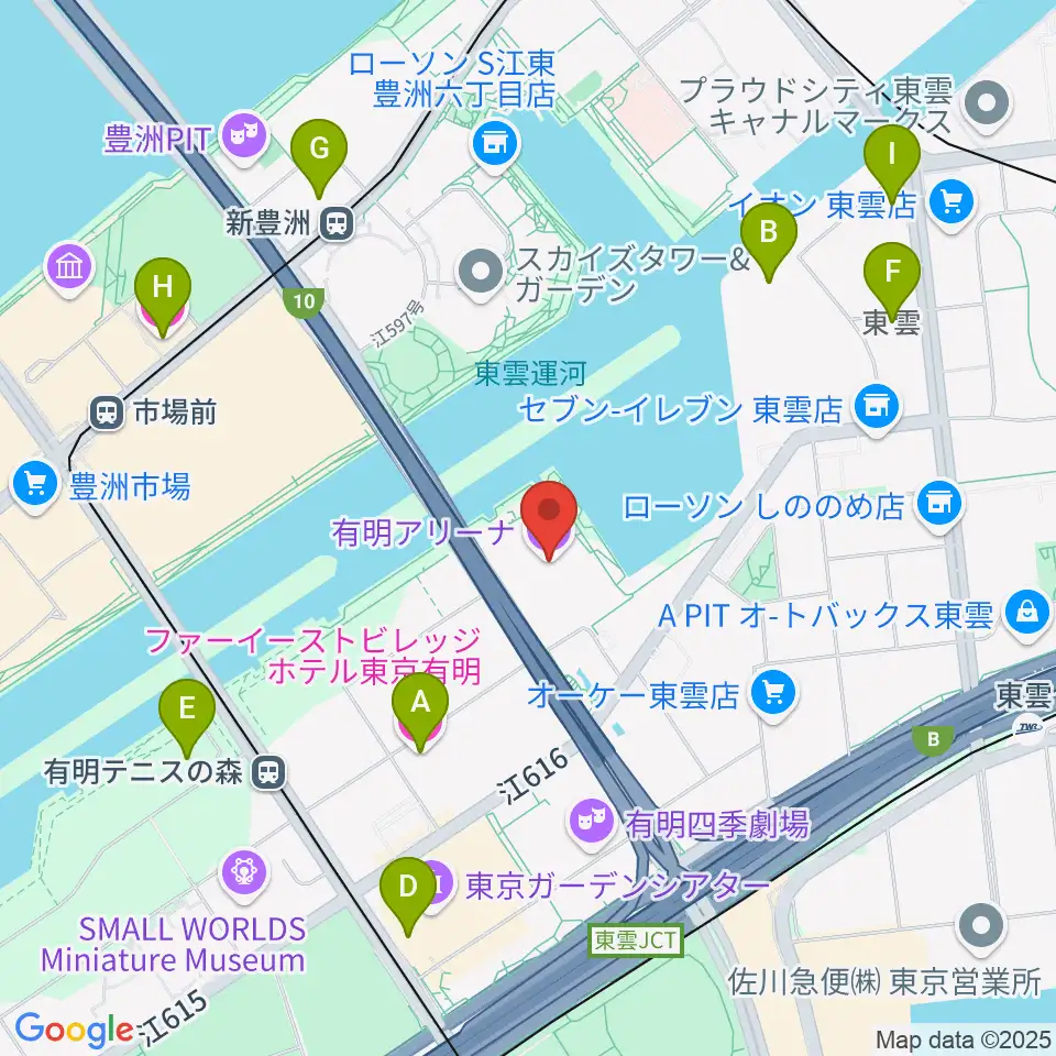有明アリーナ周辺のホテル一覧地図
