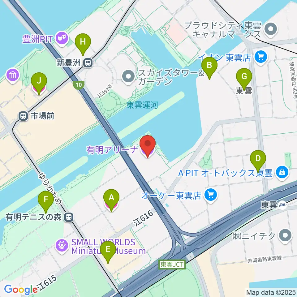 有明アリーナ周辺のホテル一覧地図