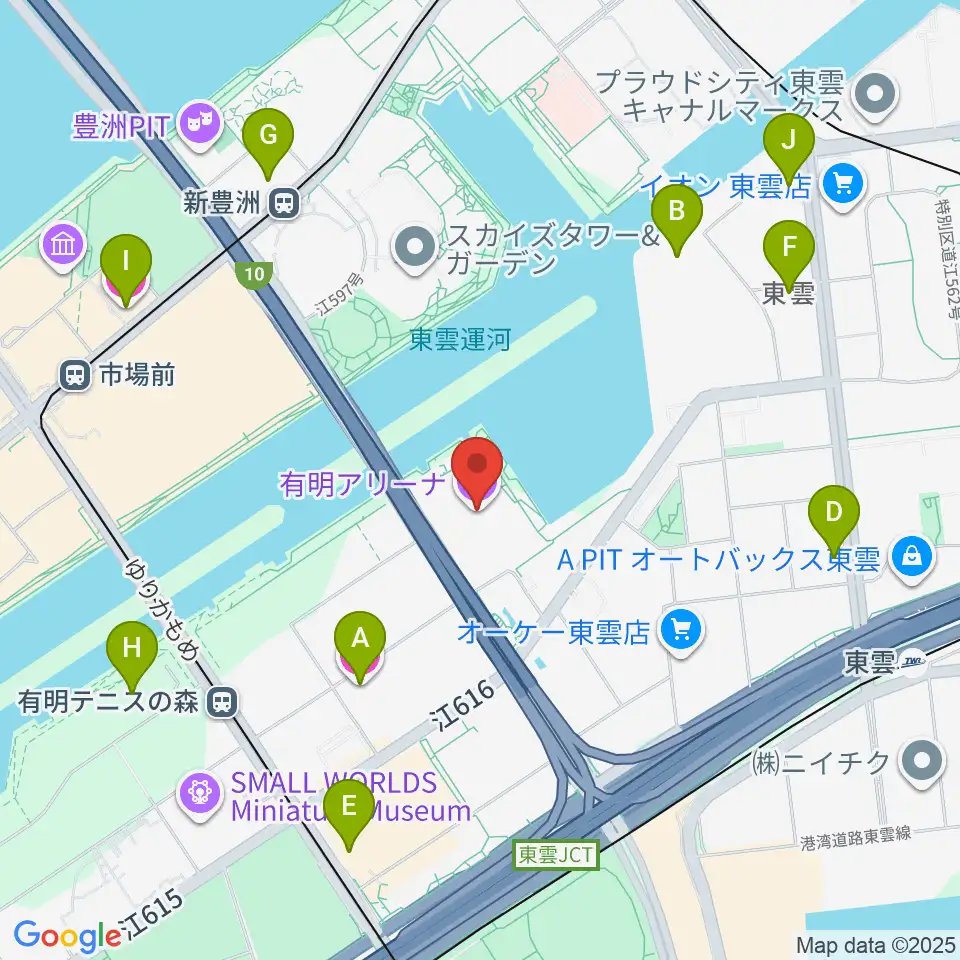 有明アリーナ周辺のホテル一覧地図