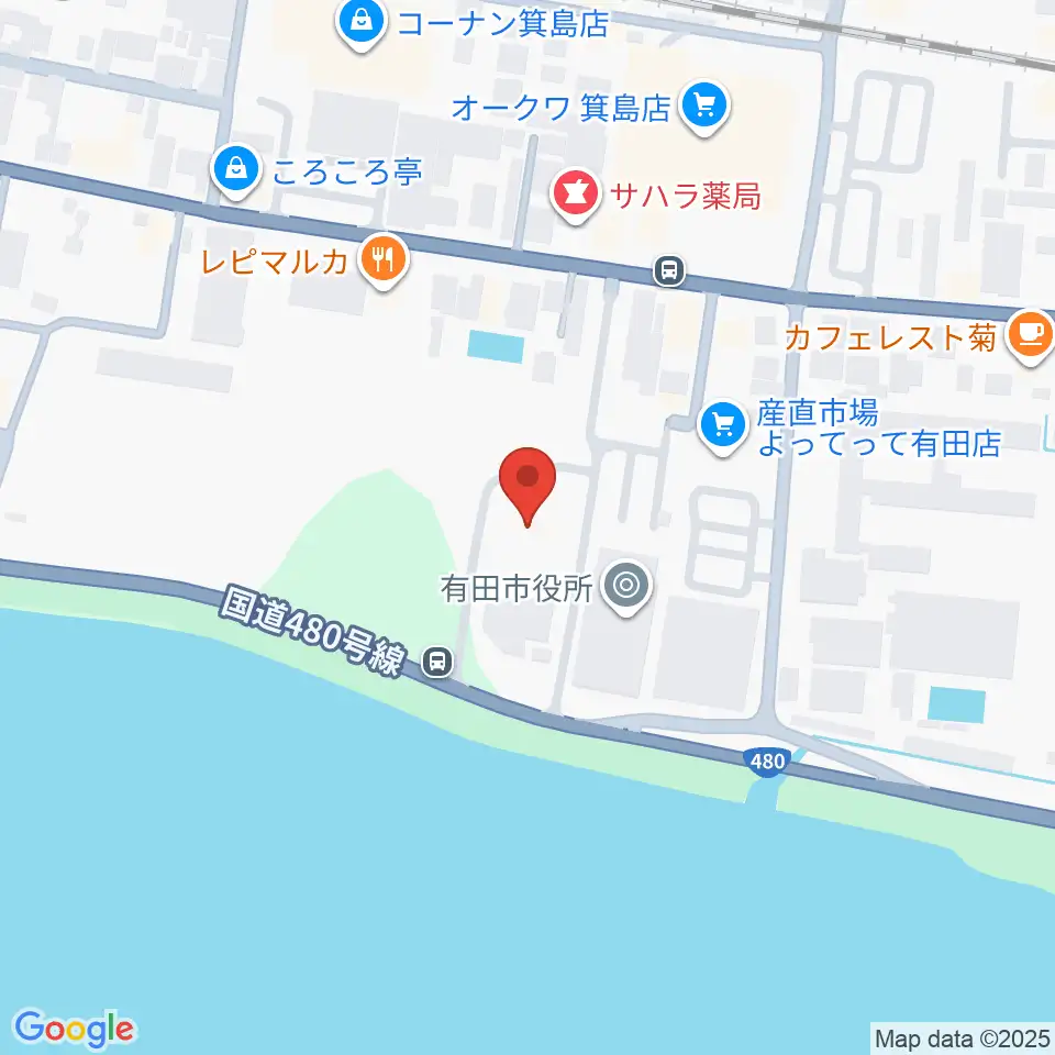 有田市民会館周辺のホテル一覧地図