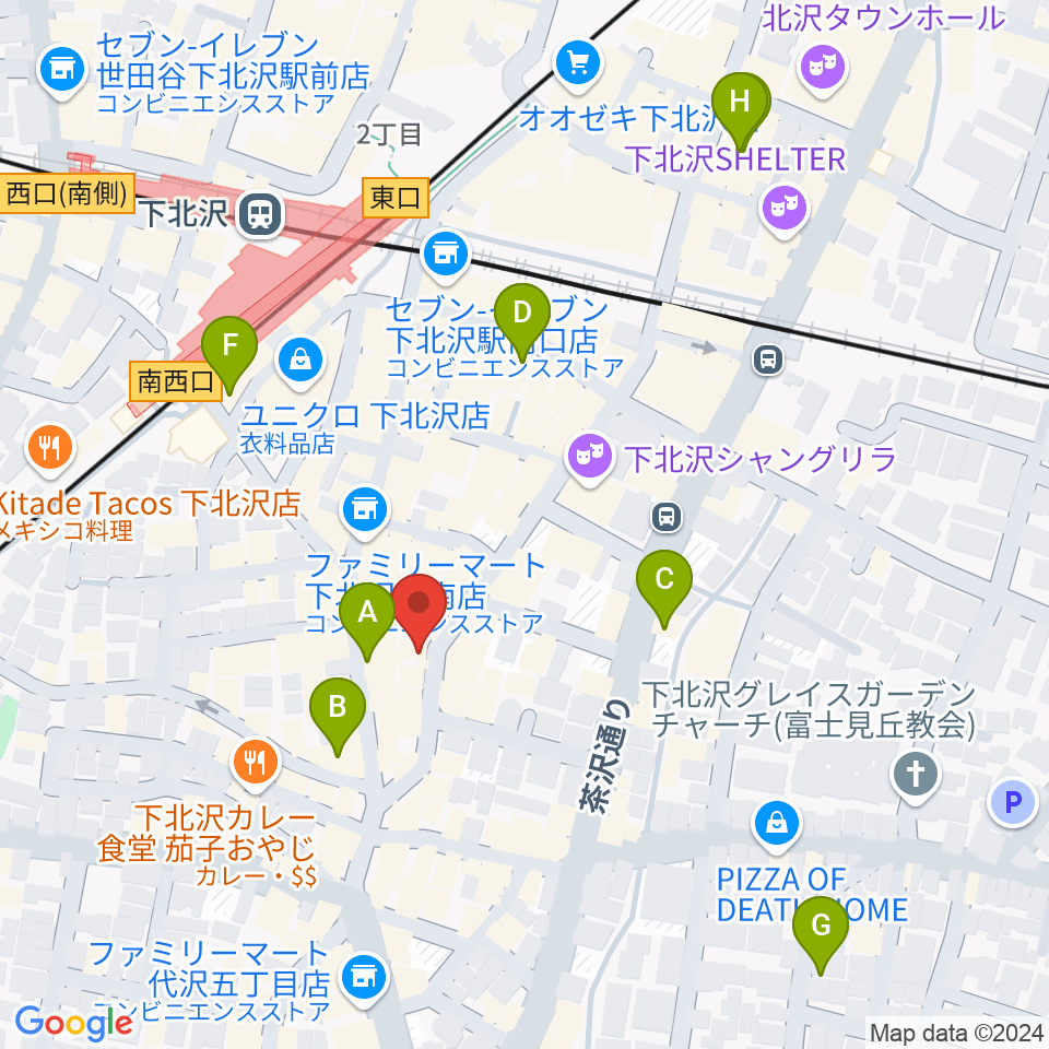 下北沢 近松周辺のホテル一覧地図