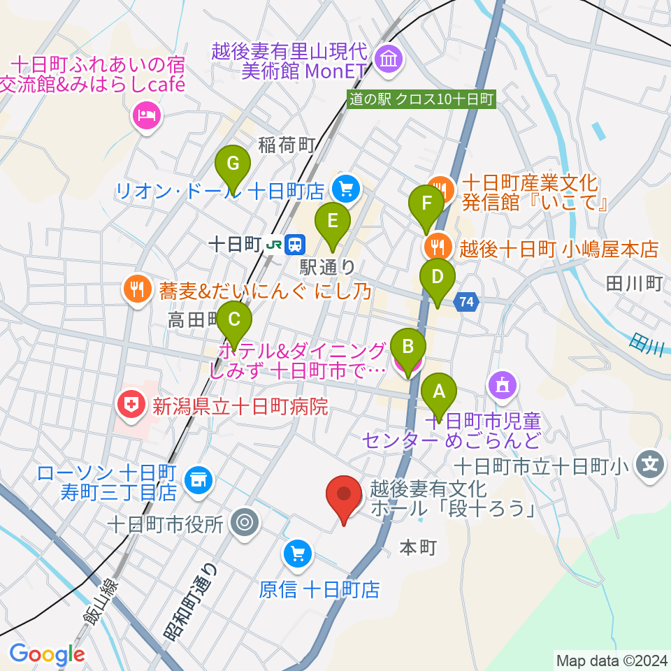 越後妻有文化ホール 段十ろう周辺のホテル一覧地図