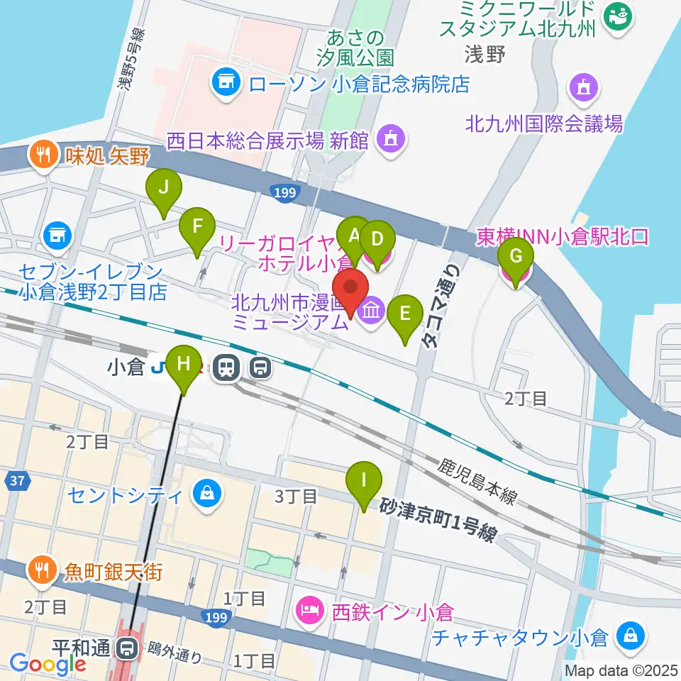 あるあるCity周辺のホテル一覧地図