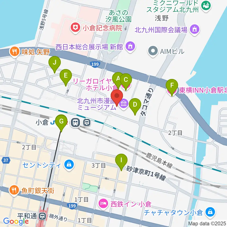 あるあるCity周辺のホテル一覧地図