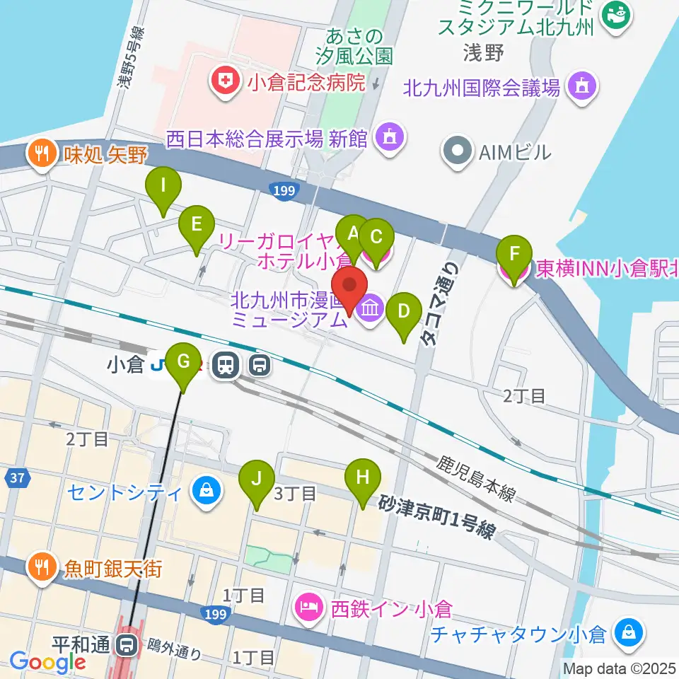 あるあるCity周辺のホテル一覧地図