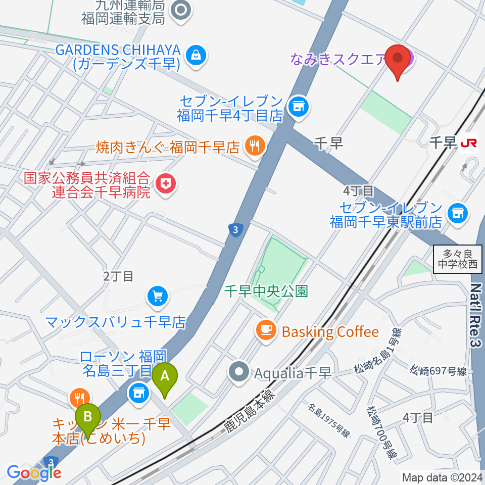 なみきスクエア・東市民センター周辺のホテル一覧地図